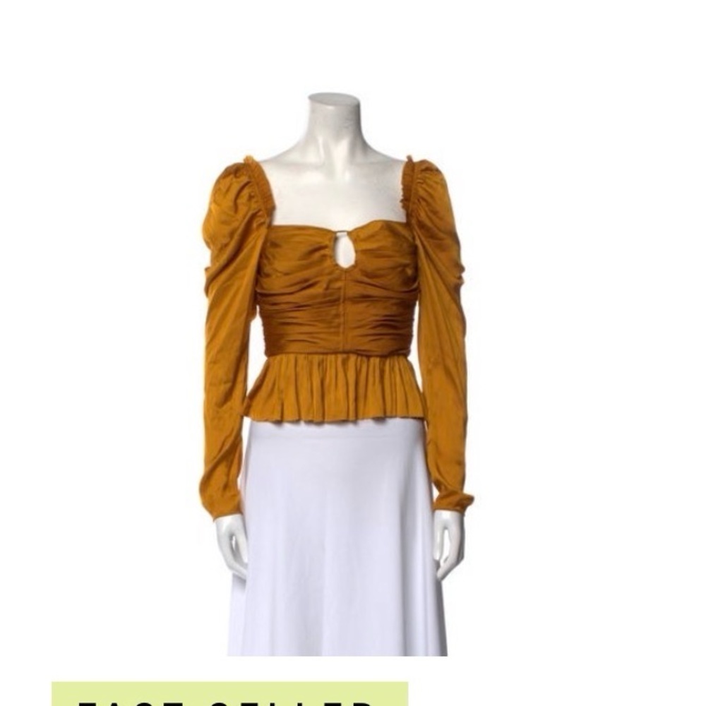 Ulla Johnson Mustard Puff Sleeve Blouse